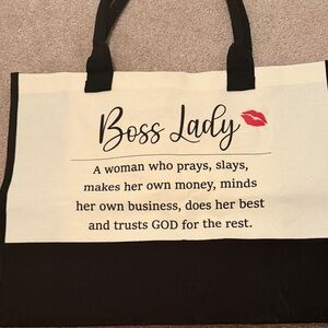 Boss Lady Black and White Tote Bag